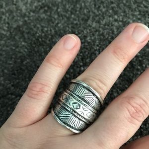 Aztec Detailed Silver Ring